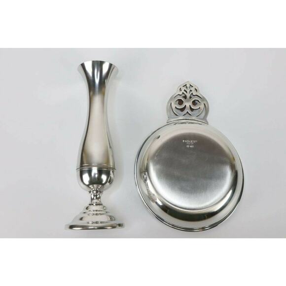 Kirk Stieff Liberty Centennial Pewter Porringer Bud Vase SET W/Boxes COA SEARS - Picture 6 of 12